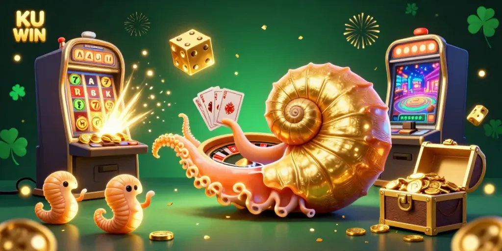 Experience thrilling gameplay with KU WIN's vibrant casino atmosphere featuring a golden nautilus roulette and exciting winnings.