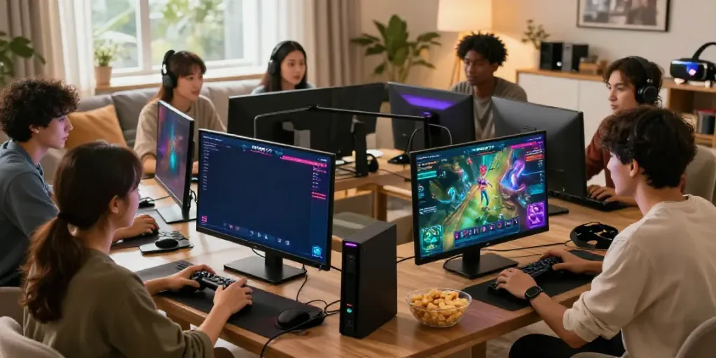 Young adults enjoying the thrilling online gaming experience on the IKON777 platform.