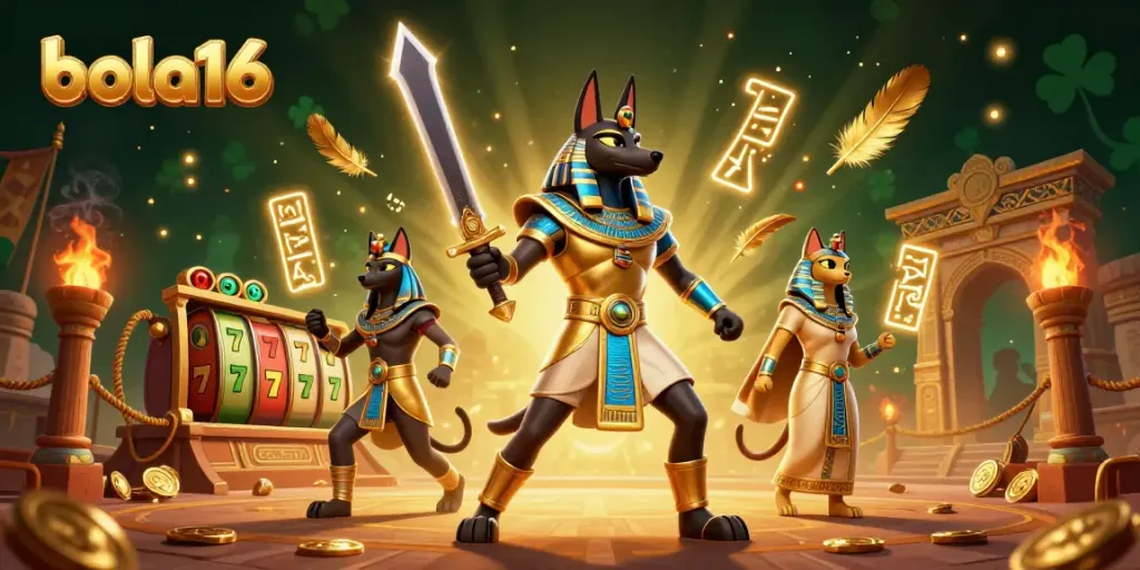 Experience the thrill of winning at bola16 with ancient Egyptian warriors combined with vibrant casino elements.
