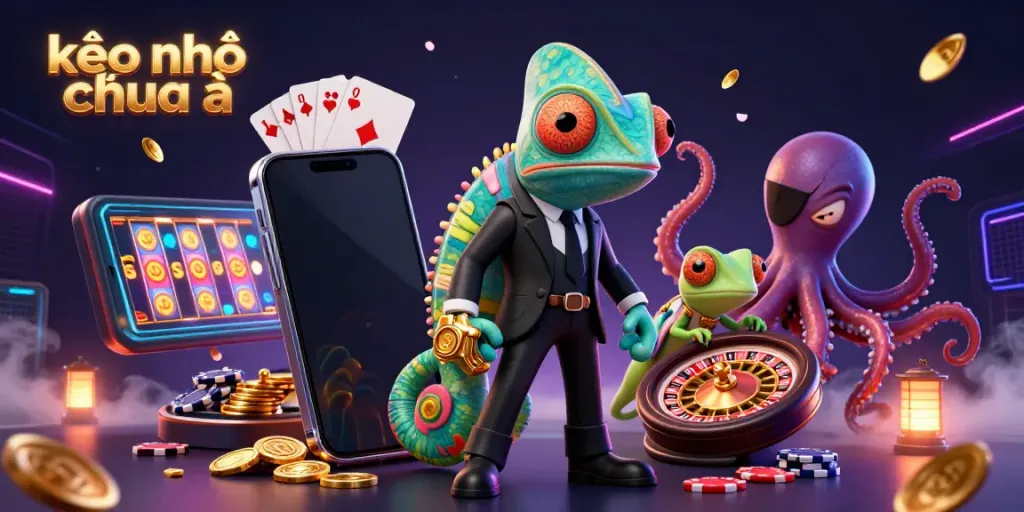 Experience kèo nhà cái châu á with our dynamic sports betting illustration featuring casino game elements.