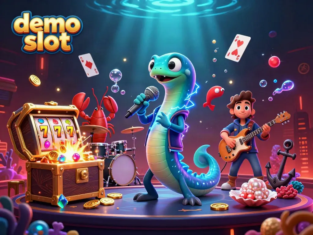 Experience the excitement of demo slots with a vibrant underwater DJ scene filled with treasures and characters.