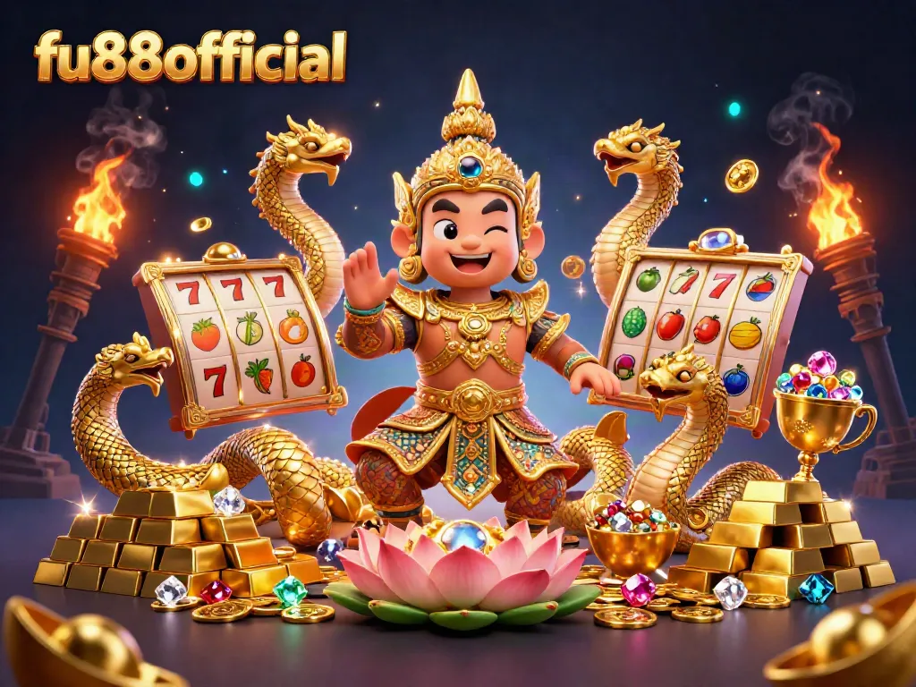 Spin for big wins at fu88offical with vibrant slots and enchanting guardians in a magical casino setting.