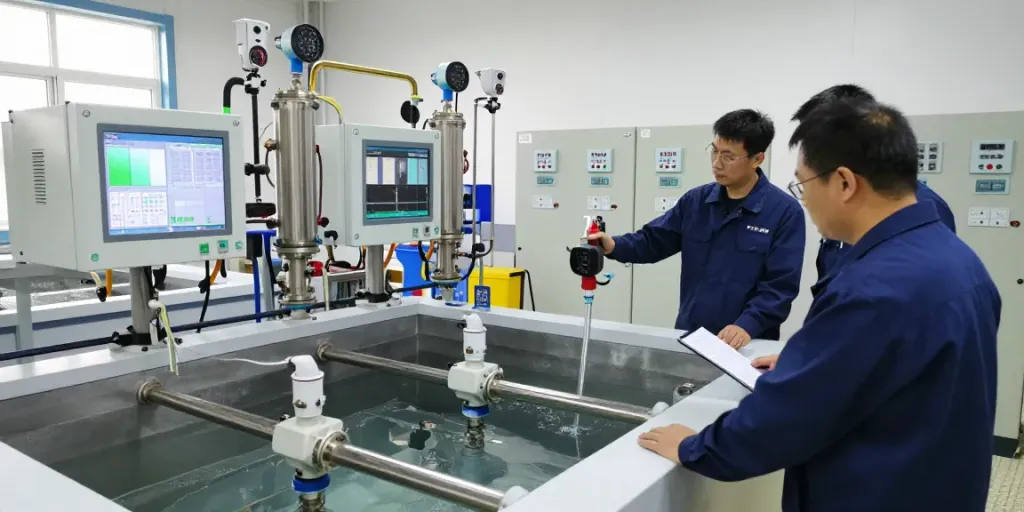 Water Treatment Equipment Manufacturer showcasing advanced modular systems in modern facility.