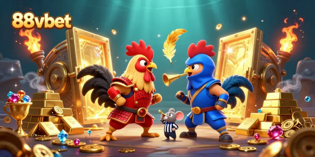 Experience thrilling moments at 88vbet with our dynamic gambling scene featuring vibrant roosters.