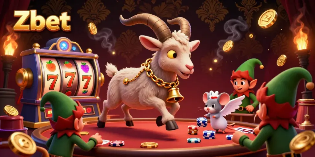 Experience lively casino action with Zbet as Krampus and friends steal the show in a vibrant game scene.