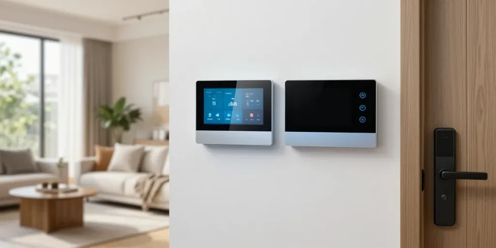 Smart home interior featuring smart devices and cozy environment at خانه هوشمند جهان اسمارت.