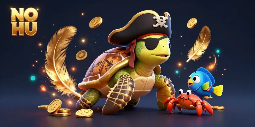 Experience thrilling wins with NO HU in a vibrant casino-themed adventure illustration.