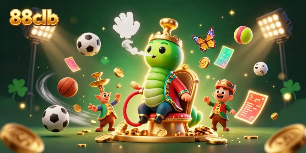 Experience the world of 88clb with an ultra-detailed 3D casino scene featuring dynamic sports elements.
