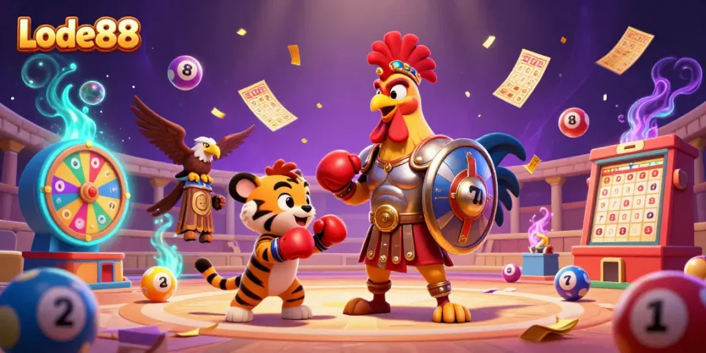 Experience the excitement of winning at Lode88 with colorful lottery balls and rewards!