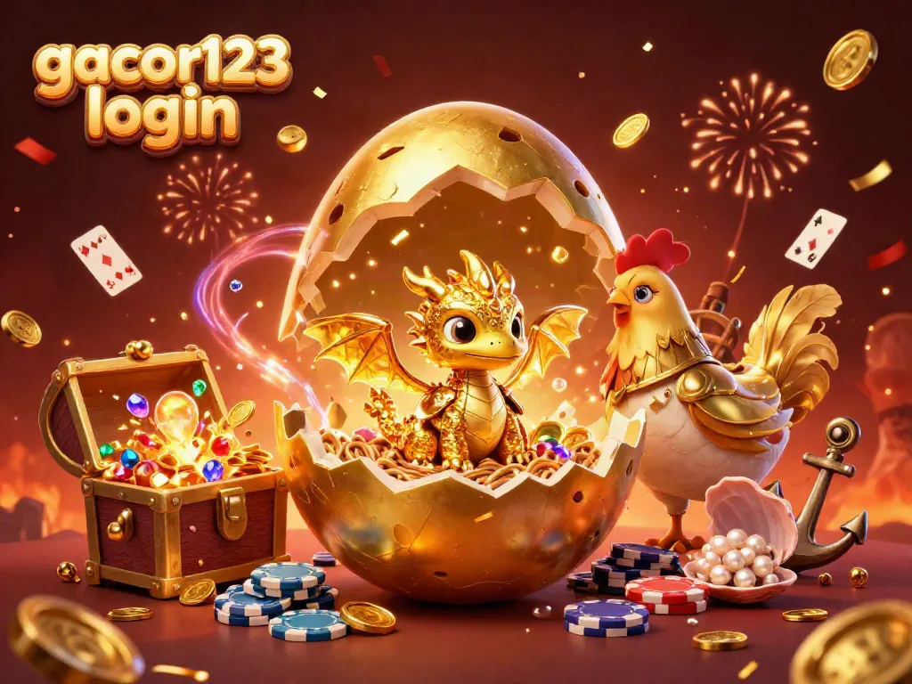 Engage with gacor123 login featuring a golden dragon and poker chips in a dynamic casino scene.
