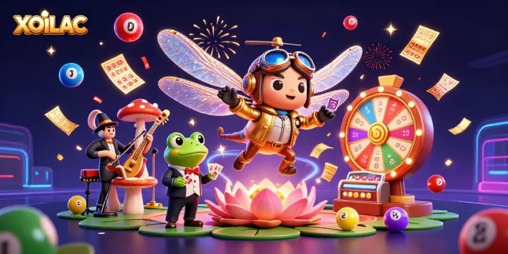 Engage in thrilling gameplay at XOILAC Casino featuring a vibrant scene of characters in action.