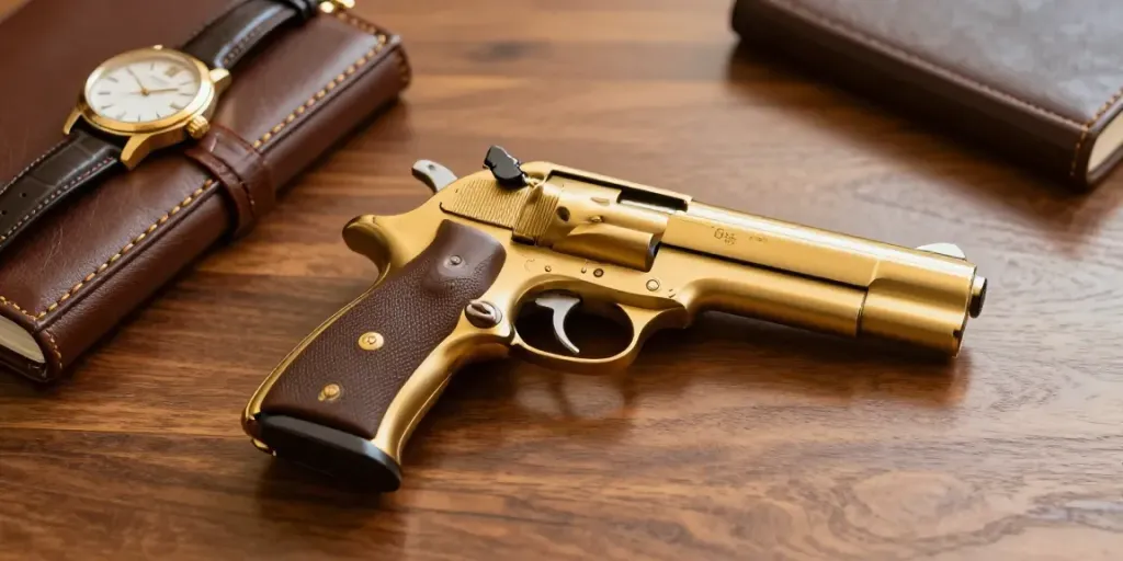 24k gold desert eagle for sale displayed elegantly, enhancing online shopping experience.