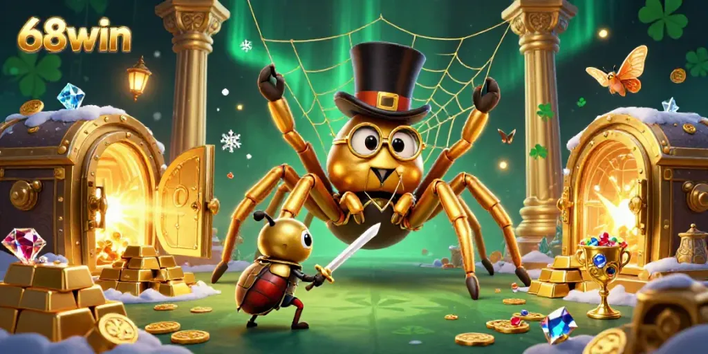 Engage in thrilling gameplay at 68win with this vibrant 3D casino illustration showcasing excitement and fortune.