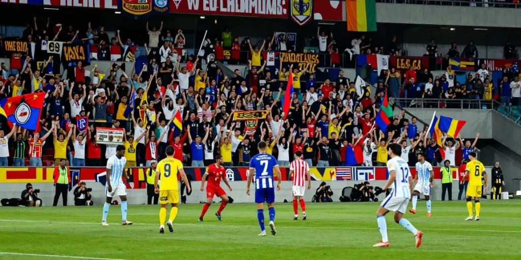 Exciting football match showcasing fans and players, capturing the spirit of TOP10 สโมสร.