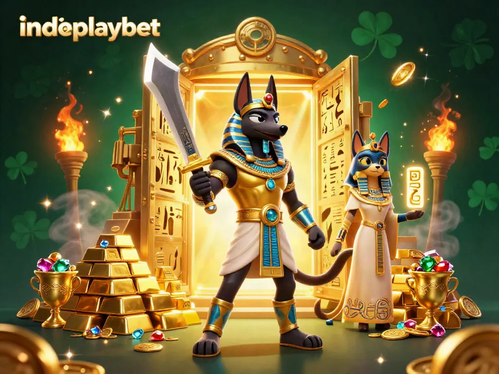 Memenangkan jackpot dengan indoplaybet, Anubis dan Bastet menghadirkan kemewahan kasino.